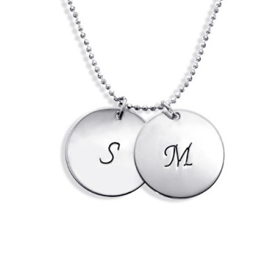Personalised Sterling Silver Disc Pendant Necklace - Name My Jewellery