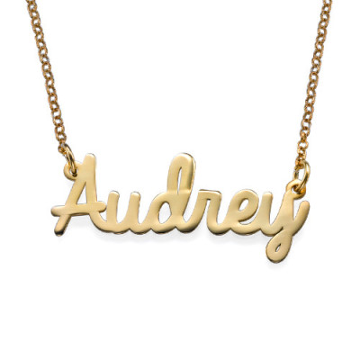 18k Gold Platied Cursive Name Necklace - Name My Jewellery