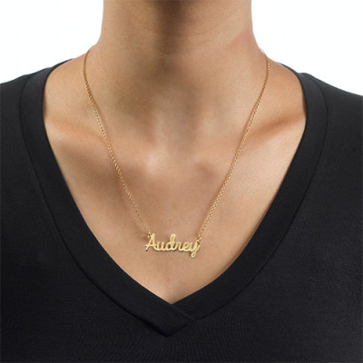 18k Gold Platied Cursive Name Necklace - Name My Jewellery