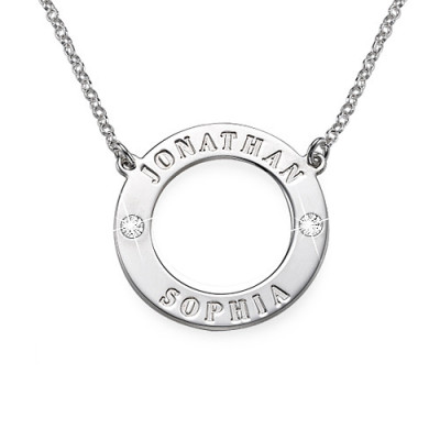 Personalised Silver Karma Necklace with Swarovski - Name My Jewellery