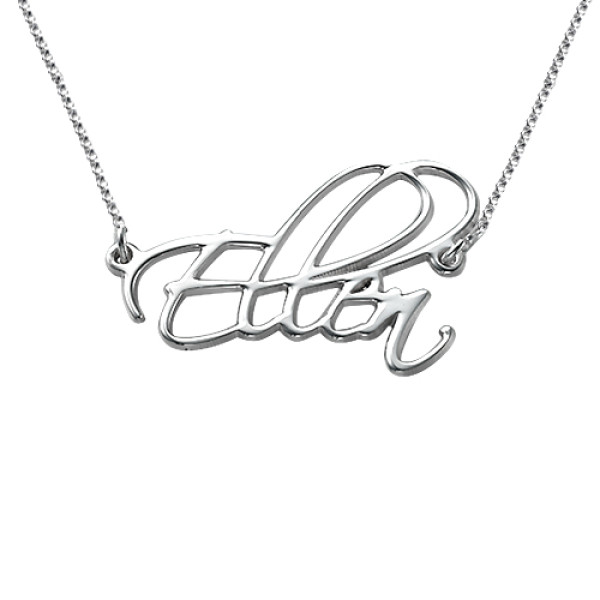 Personalised Silver Script Necklace - Name My Jewellery