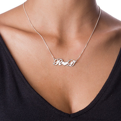 Personalised Silver Couples Heart Necklace - Name My Jewellery