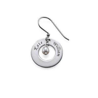 Personalised Earrings with Two Names  Birthstone  - Name My Jewellery