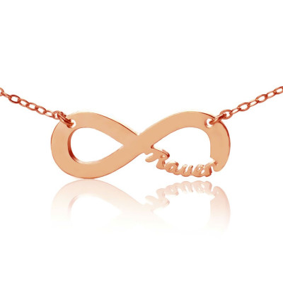 Rose Gold Plated Infinity Necklace Cut Out Name - Name My Jewellery