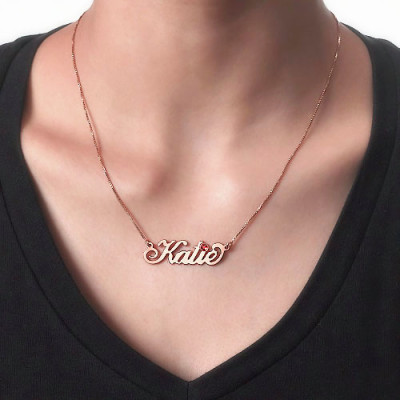 Rose Gold Plated Silver Swarovski Necklace - Name My Jewellery
