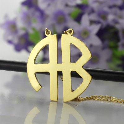 18ct Gold Plated 2 Letters Capital Monogram Necklace - Name My Jewellery