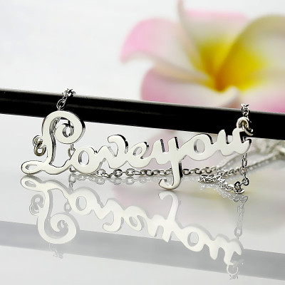 Personalised Sterling Silver Cursive Name Necklace - Name My Jewellery