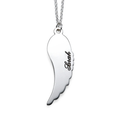 Set of Two Sterling Silver Angel Wings Necklace - Name My Jewellery
