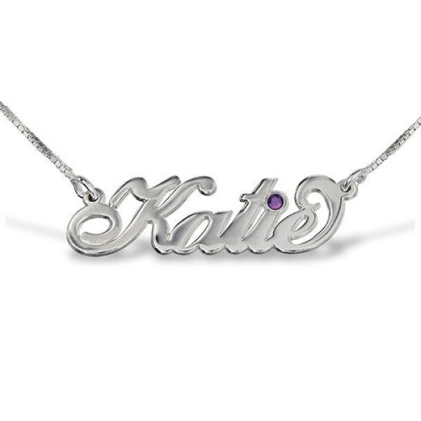 Silver "Carrie" Style Swarovski Name Necklace - Name My Jewellery