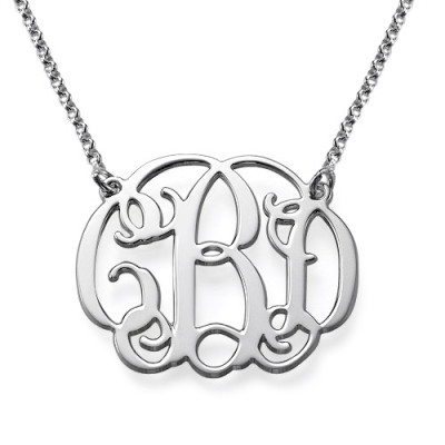 Silver Celebrity Style Monogram Necklace - Name My Jewellery