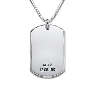 Father's Day Gifts - Silver Dog Tag Necklace - Name My Jewellery