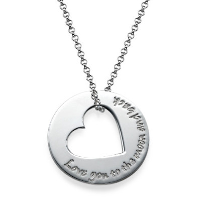 Silver Engraved Necklace with Heart Cut Out - Name My Jewellery
