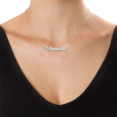 Silver Hashtag Necklace - Name My Jewellery