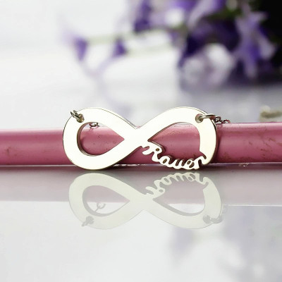 Sterling Silver Infinity Name Necklace - Name My Jewellery