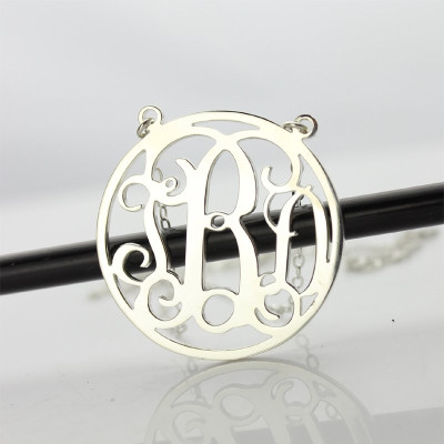 Sterling Silver Circle Monogram Necklace - Name My Jewellery