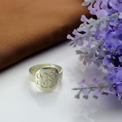 Make Your Own Monogram Itnitial Ring Sterling Silver - Name My Jewellery