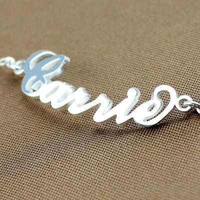 Personalised Sterling Silver Carrie Name Bracelet - Name My Jewellery