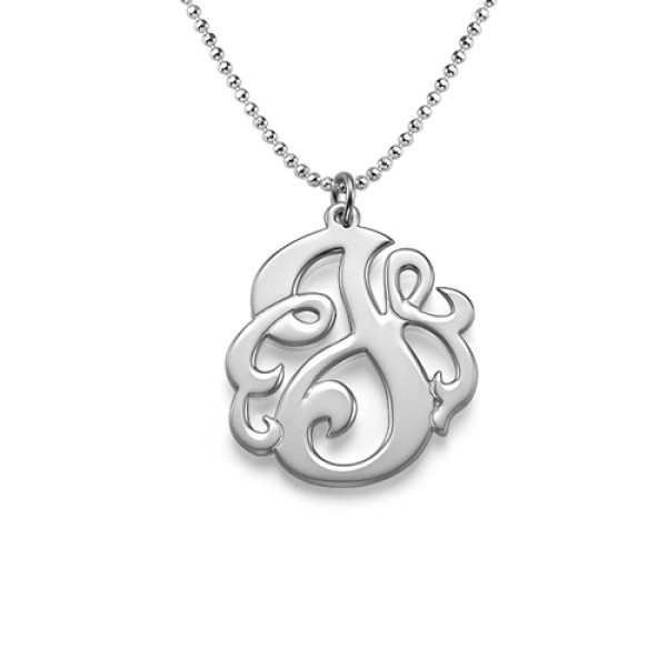 Silver Swirly Initial Necklace - Name My Jewellery