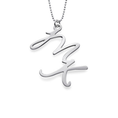 Two Initial Necklace in Sterling Silver - Name My Jewellery