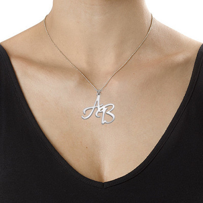 Two Initial Necklace in Sterling Silver - Name My Jewellery