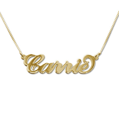 Small 18ct Gold-Plated Silver Carrie Name Necklace - Name My Jewellery