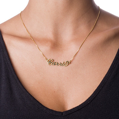 Small 18ct Gold-Plated Silver Carrie Name Necklace - Name My Jewellery