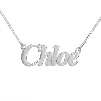 Small Angel Style Silver Name Necklace - Name My Jewellery