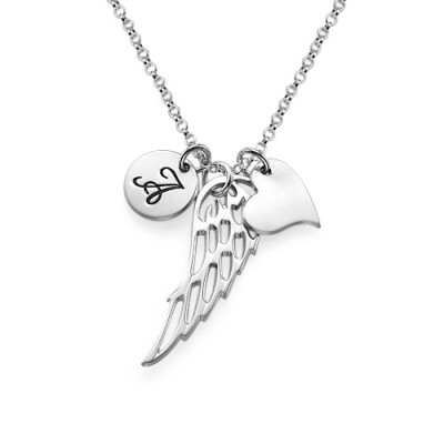 Sterling Silver Angel Wing Necklace - Name My Jewellery