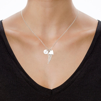 Sterling Silver Angel Wing Necklace - Name My Jewellery
