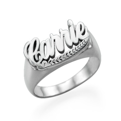 Sterling Silver "Carrie" Name Ring - Name My Jewellery