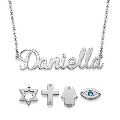 Sterling Silver Charm Name Necklace - Name My Jewellery