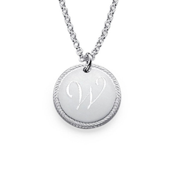 Sterling Silver Circle Initial Necklace - Name My Jewellery