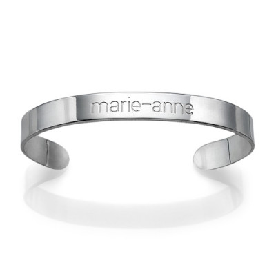 Engraved Cuff Bracelet in Silver - Name My Jewellery