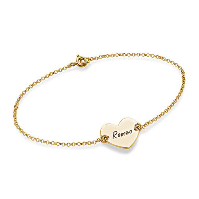 Sterling Silver Engraved Heart Couples Bracelet/Anklet - Name My Jewellery
