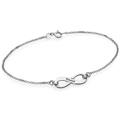Sterling Silver Engraved Infinity Bracelet/Anklet - Name My Jewellery