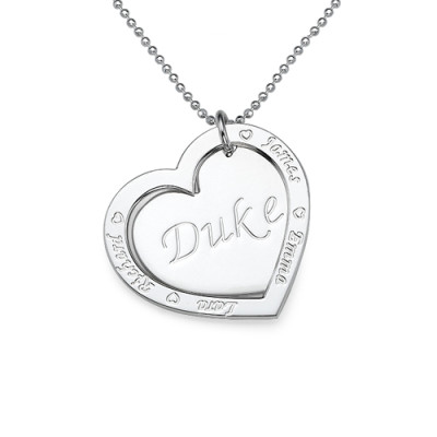Family Heart Necklace in Silver - Name My Jewellery
