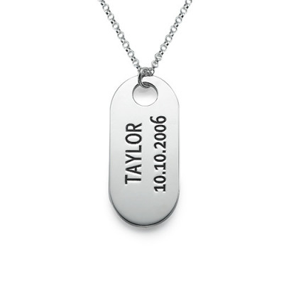 Sterling Silver ID Tag Necklace - Name My Jewellery