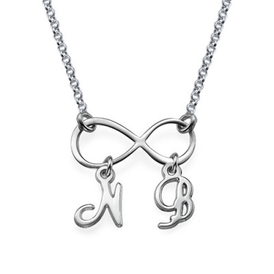 Sterling Silver Infinity Necklace with Initials - Name My Jewellery
