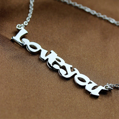 I Love You Name Necklace Sterling Silver - Name My Jewellery