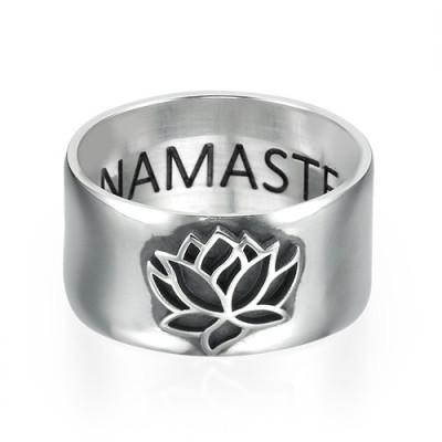Sterling Silver Lotus Flower Ring - Name My Jewellery