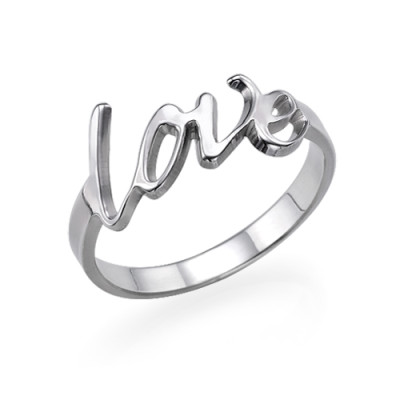 Sterling Silver Love Ring - Name My Jewellery