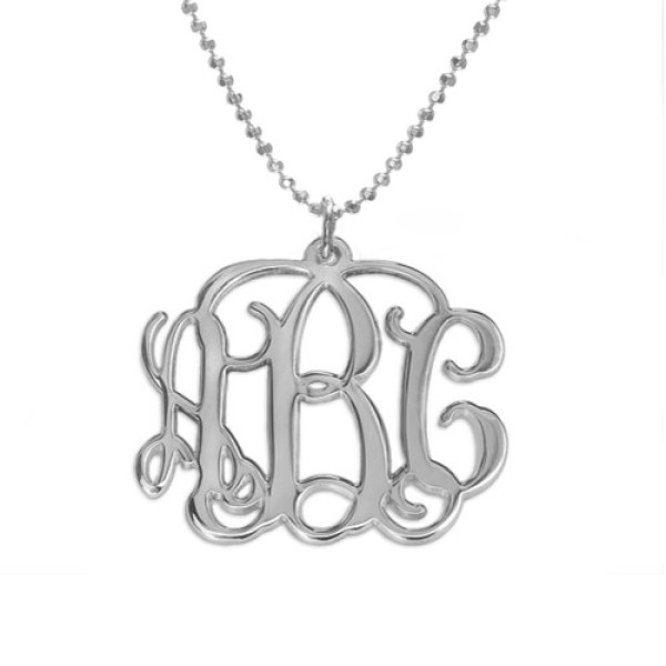 Sterling Silver Initials Monogram Necklace - Name My Jewellery