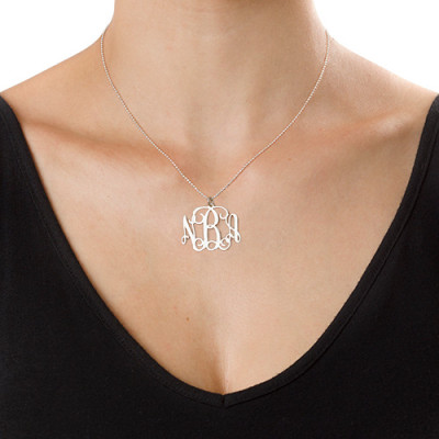 Sterling Silver Monogram Necklace with Swarovski - Name My Jewellery