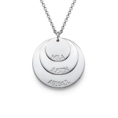 Sterling Silver Mummy Necklace with Kid's Names - Name My Jewellery
