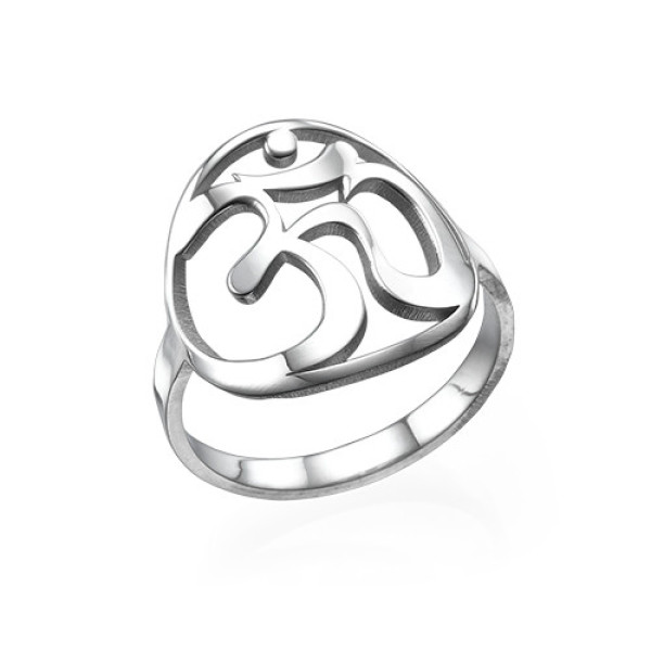 Sterling Silver Om Ring - Name My Jewellery