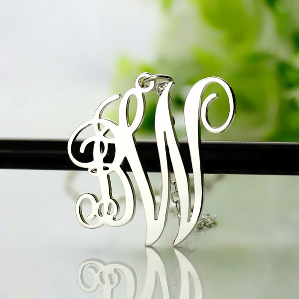 Birthstone Circle Monogram Necklace Sterling Silver  - Name My Jewellery