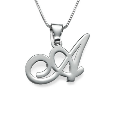 Sterling Silver Initials Pendant With Any Letter - Name My Jewellery