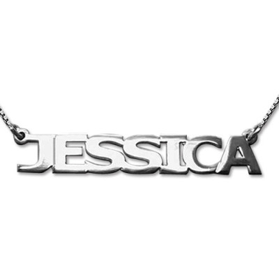 New Sterling Silver All Capitals Name Necklace - Name My Jewellery