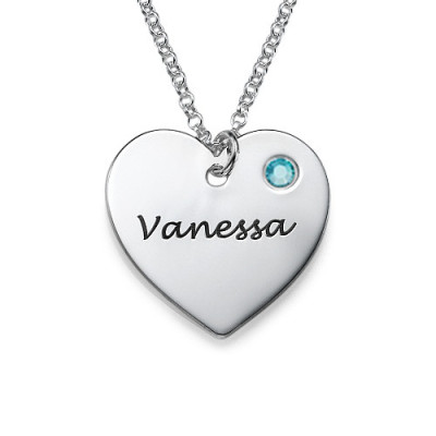 Swarovski Heart Necklace with Engraving - Name My Jewellery