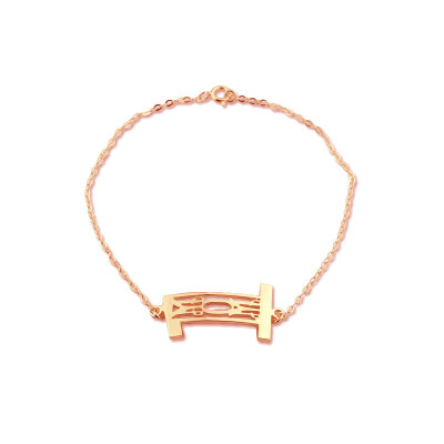 Personal Rose Gold Plated 925 Silver 3 Initials Monogram Bracelet/Anklet - Name My Jewellery